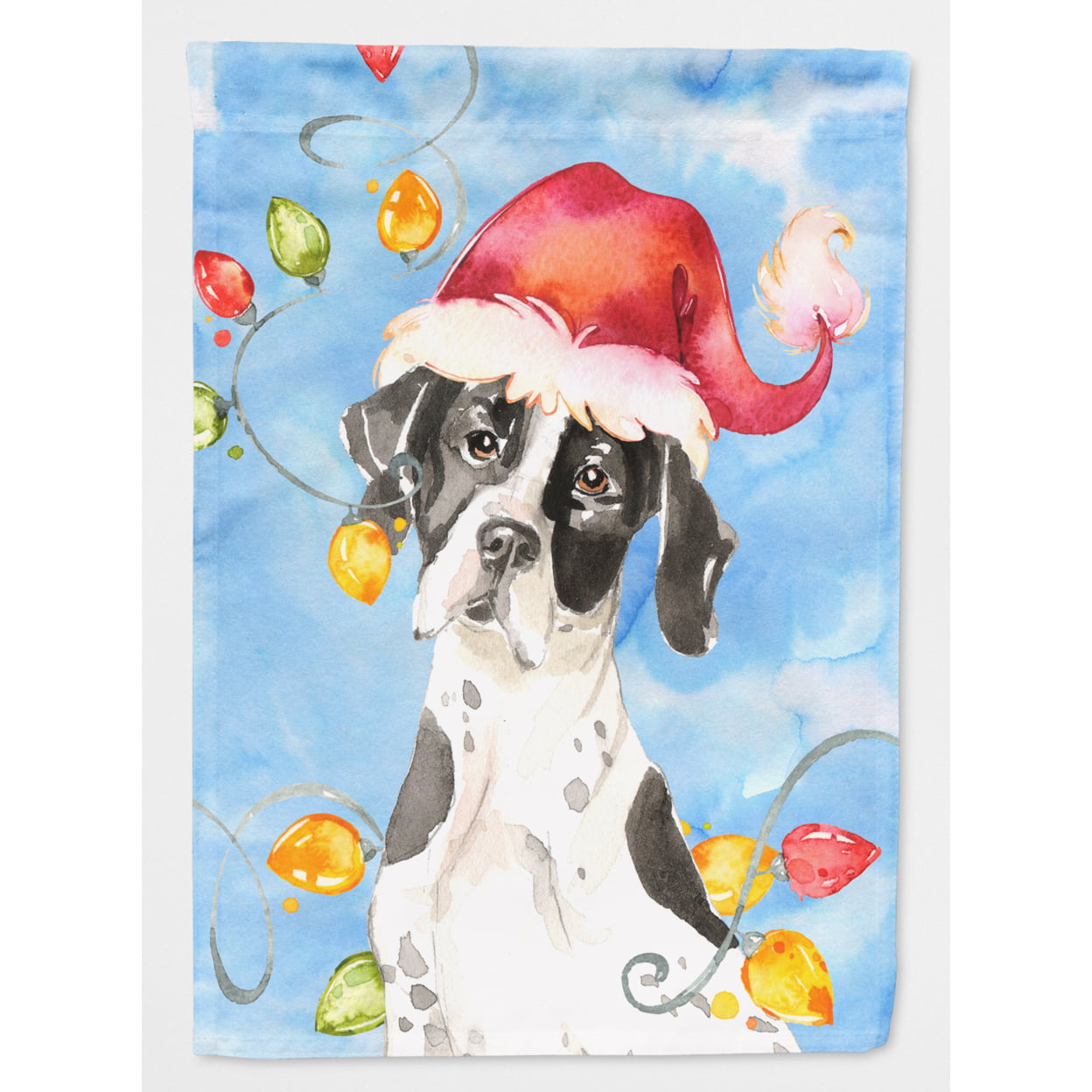 Christmas Lights English Pointer Flag Canvas House Size