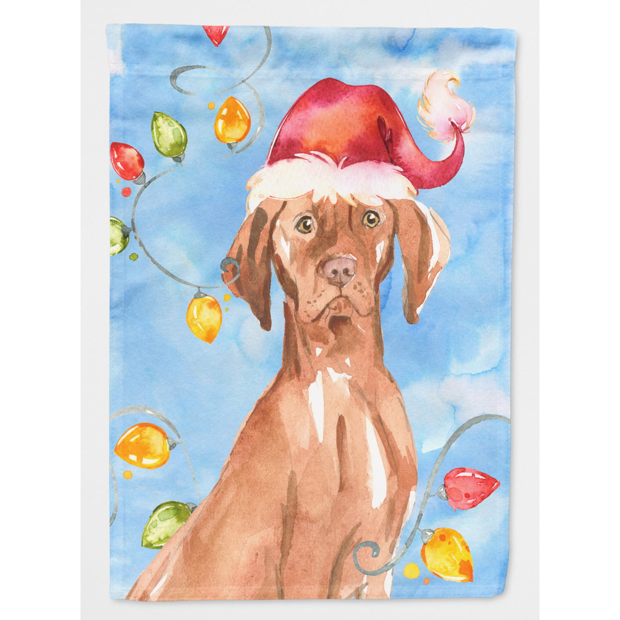 Christmas Lights Vizsla Flag Canvas House Size