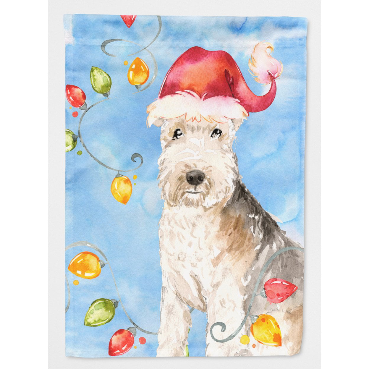 Christmas Lights Lakeland Terrier Flag Canvas House Size