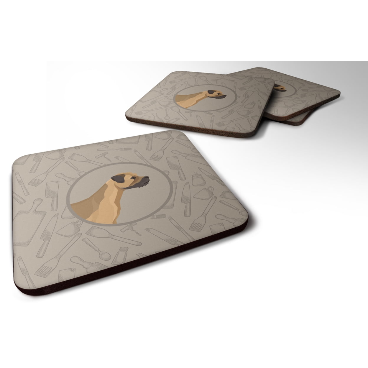 Picture of Carolines Treasures CK2170FC Border Terrier in the Kitchen Foam Coasters - Set of 4