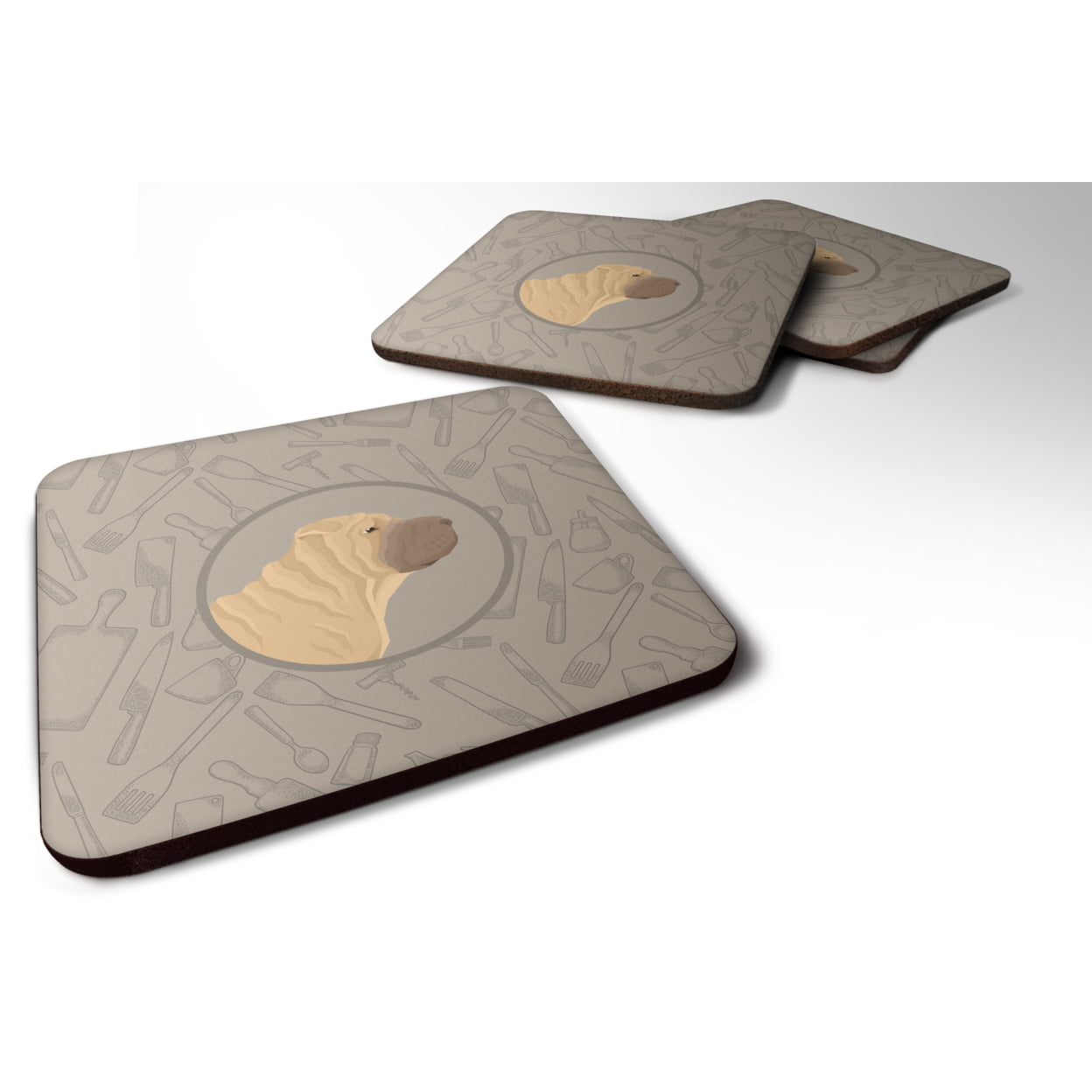 Shar Pei in the Kitchen Foam Coasters - Set of 4