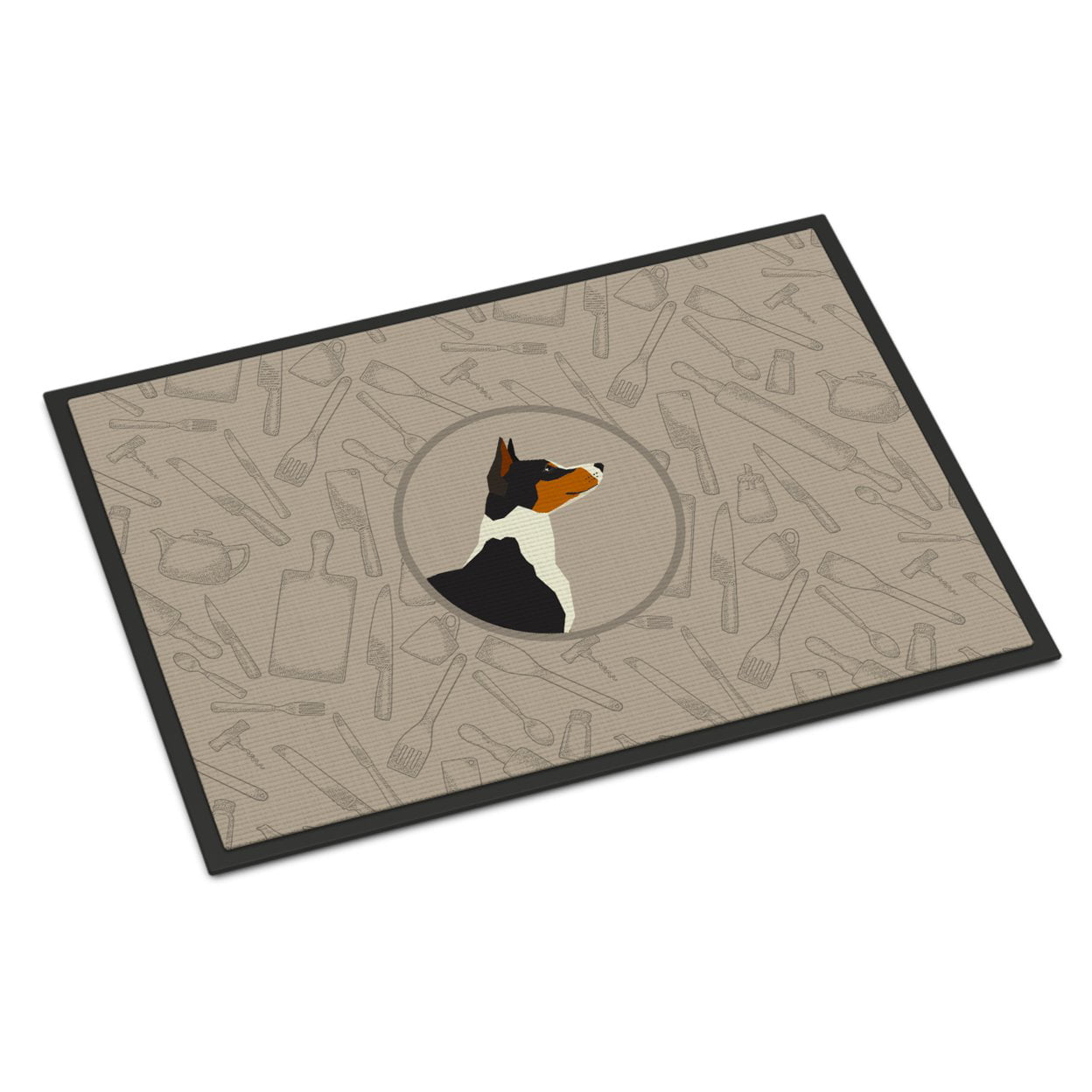 24 x 36 in. Basenji in the Kitchen Indoor or Outdoor Mat