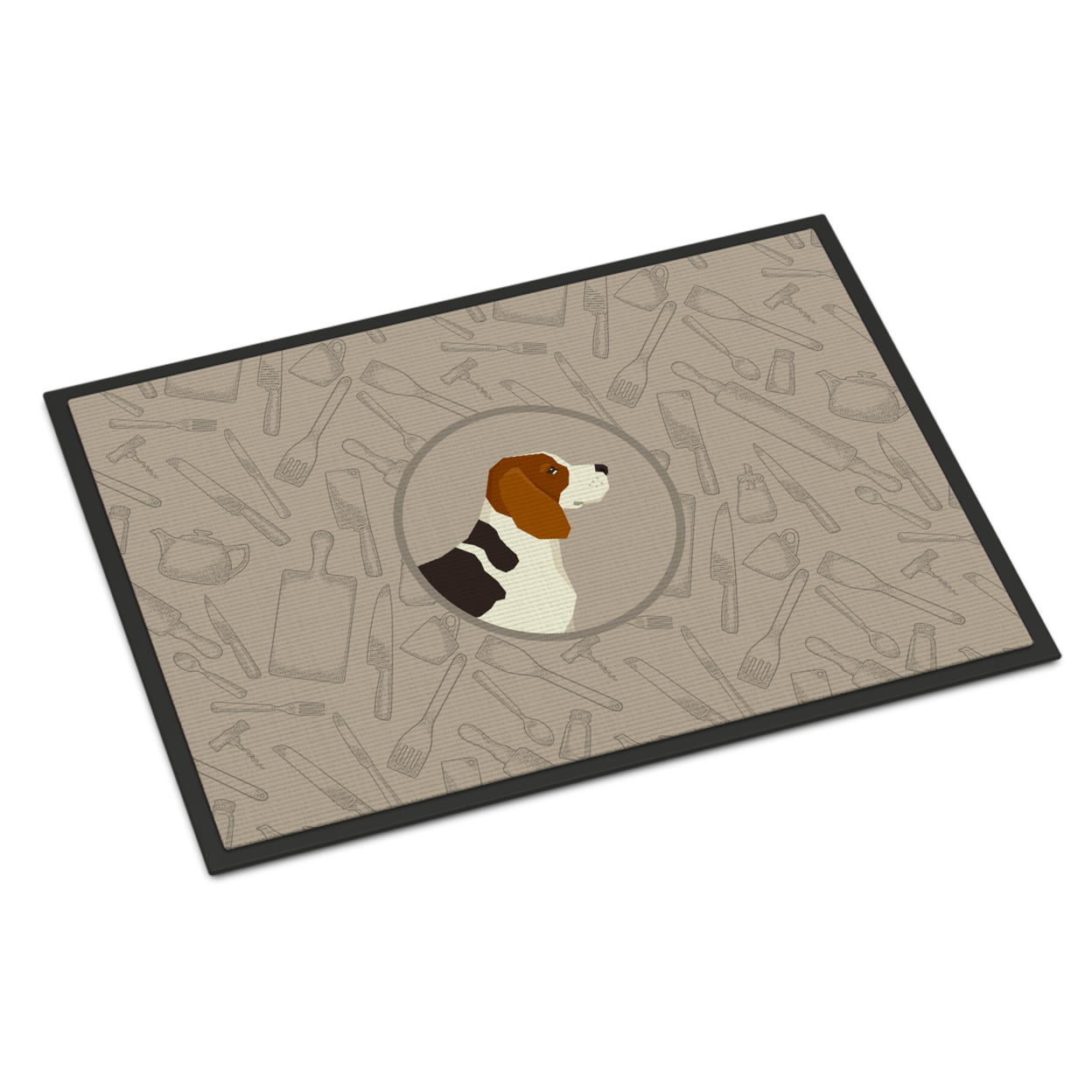 24 x 36 in. Beagle in the Kitchen Indoor or Outdoor Mat
