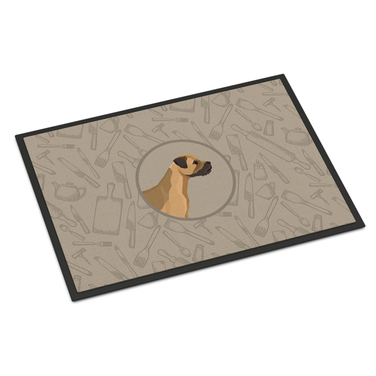 24 x 36 in. Border Terrier in the Kitchen Indoor or Outdoor Mat