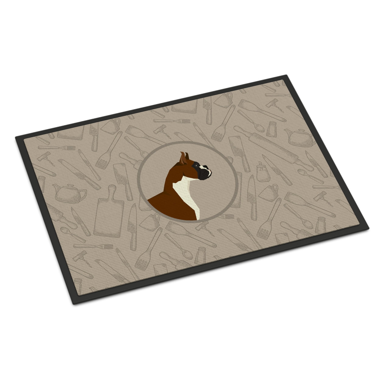 24 x 36 in. Boxer in the Kitchen Indoor or Outdoor Mat