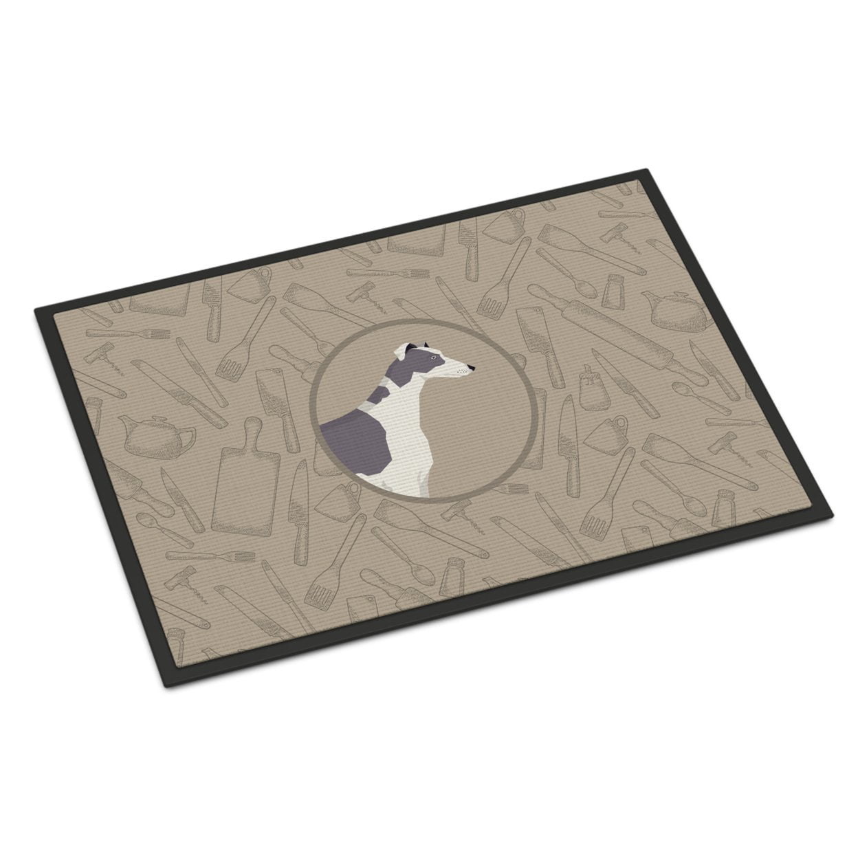 24 x 36 in. Greyhound in the Kitchen Indoor or Outdoor Mat