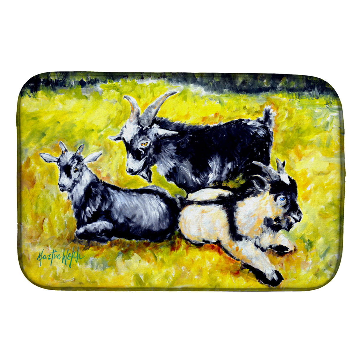 Picture of Carolines Treasures MW1266DDM Three Goats Dish Drying Mat