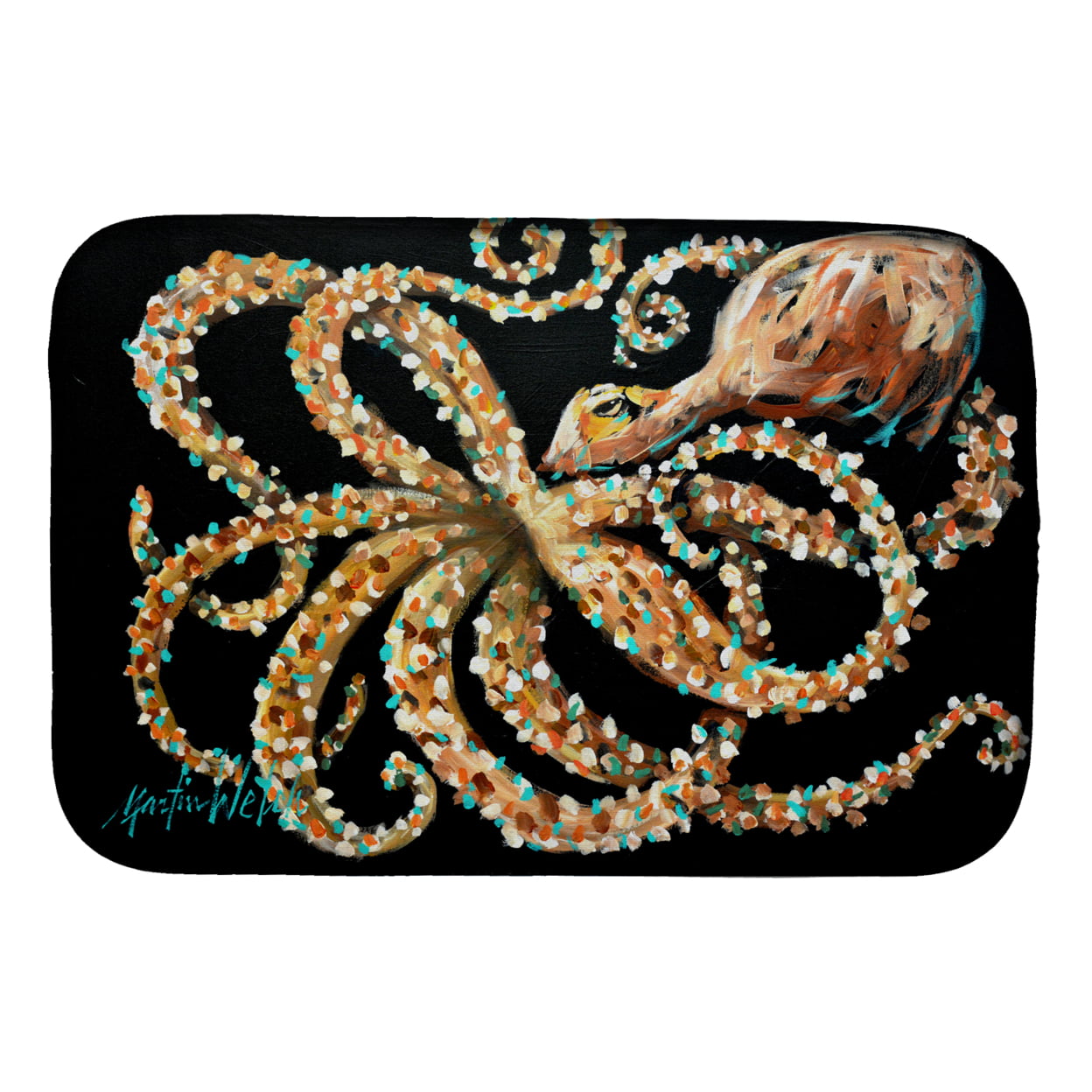 Picture of Carolines Treasures MW1275DDM Eye On You Octopus Dish Drying Mat