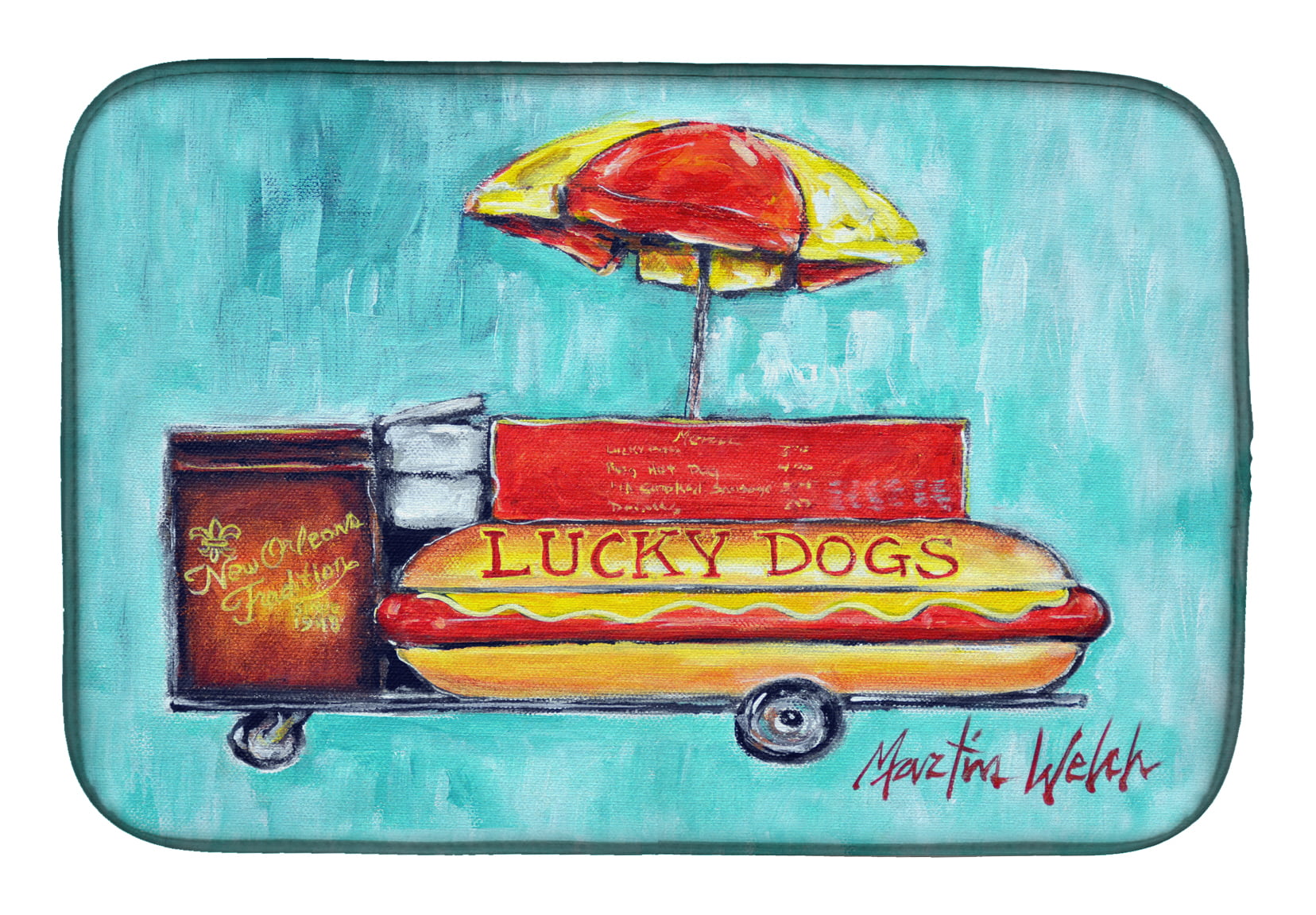 Picture of Carolines Treasures MW1279DDM Lucky Dog For Me Dish Drying Mat