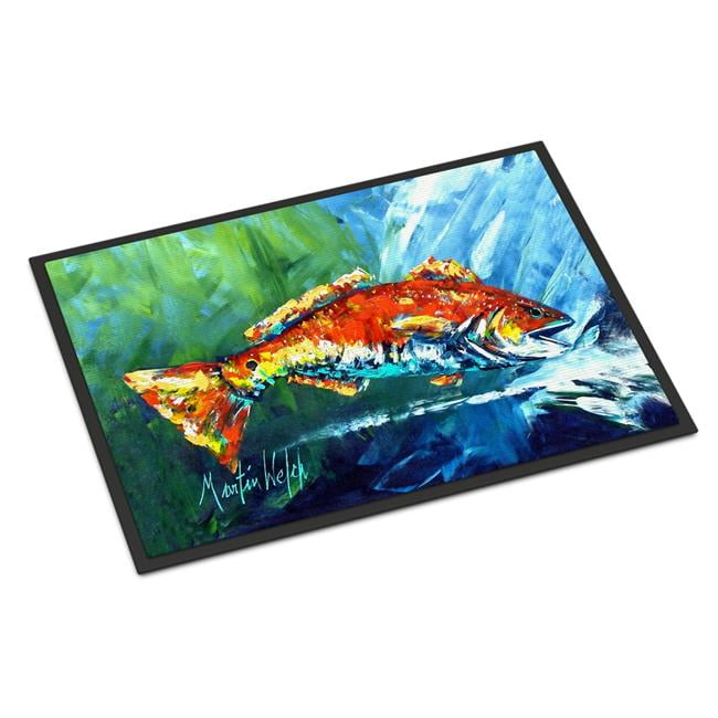 24 x 36 in. Break Through Red Fish Indoor or Outdoor Mat