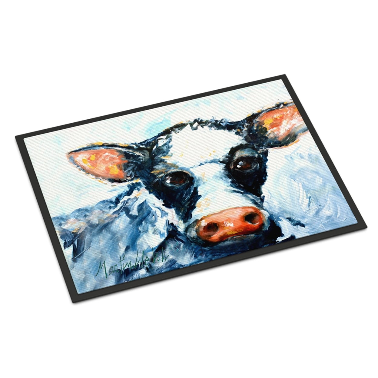 MW1273JMAT 24 x 36 in. Cow Lick Black & White Cow Indoor or Outdoor Mat