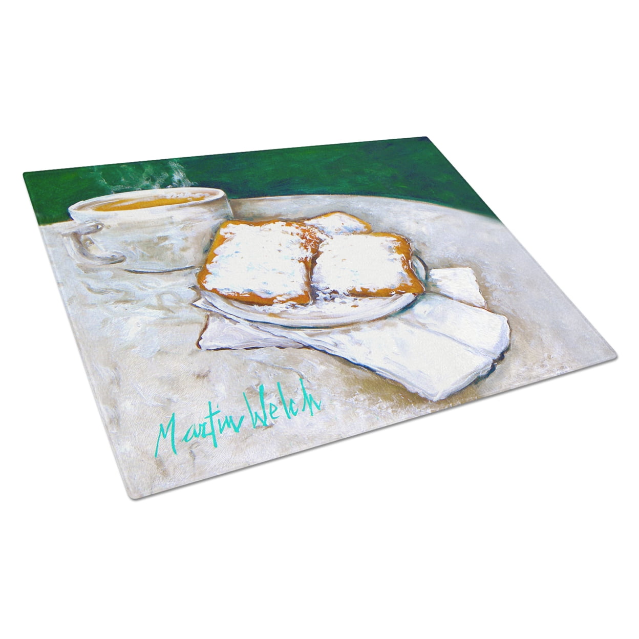 Breakfast Delight Beignets Glass Cutting Board - Large