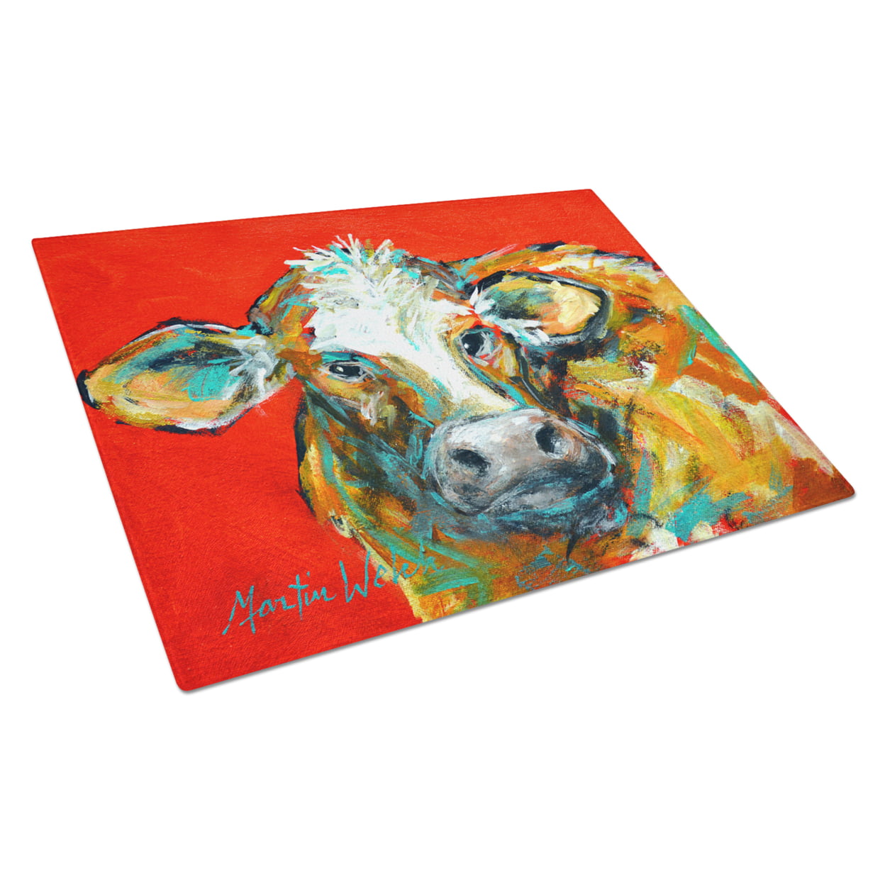 Caught Red Handed Cow Glass Cutting Board - Large