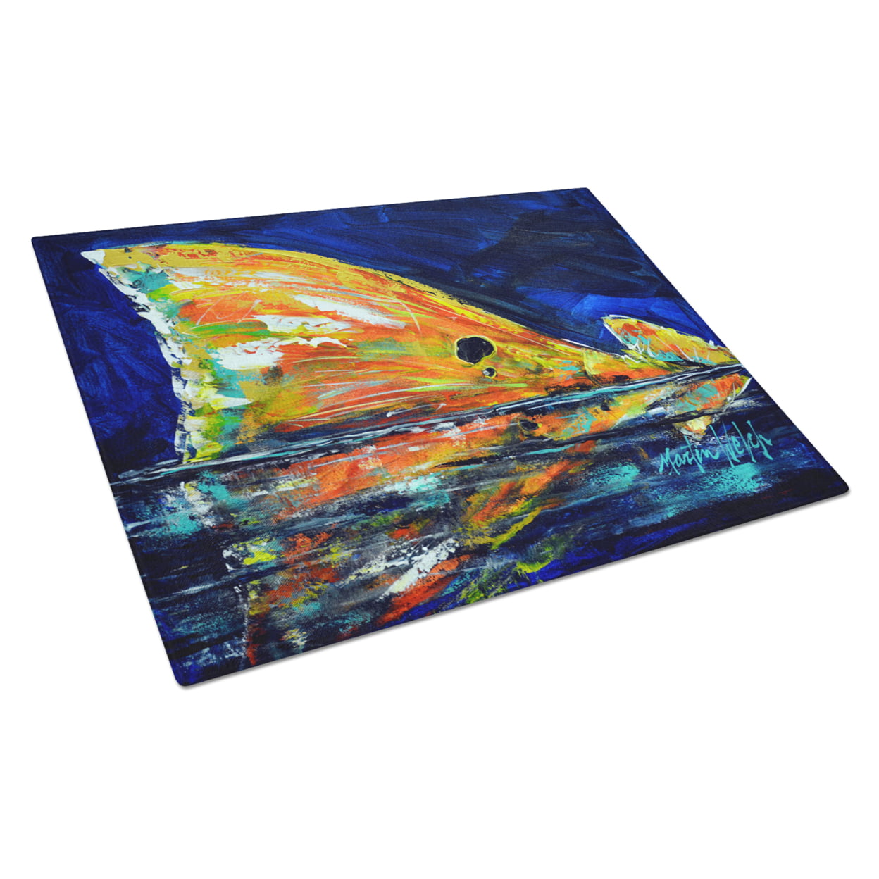 MW1276LCB Flipper Red Fish Glass Cutting Board - Large