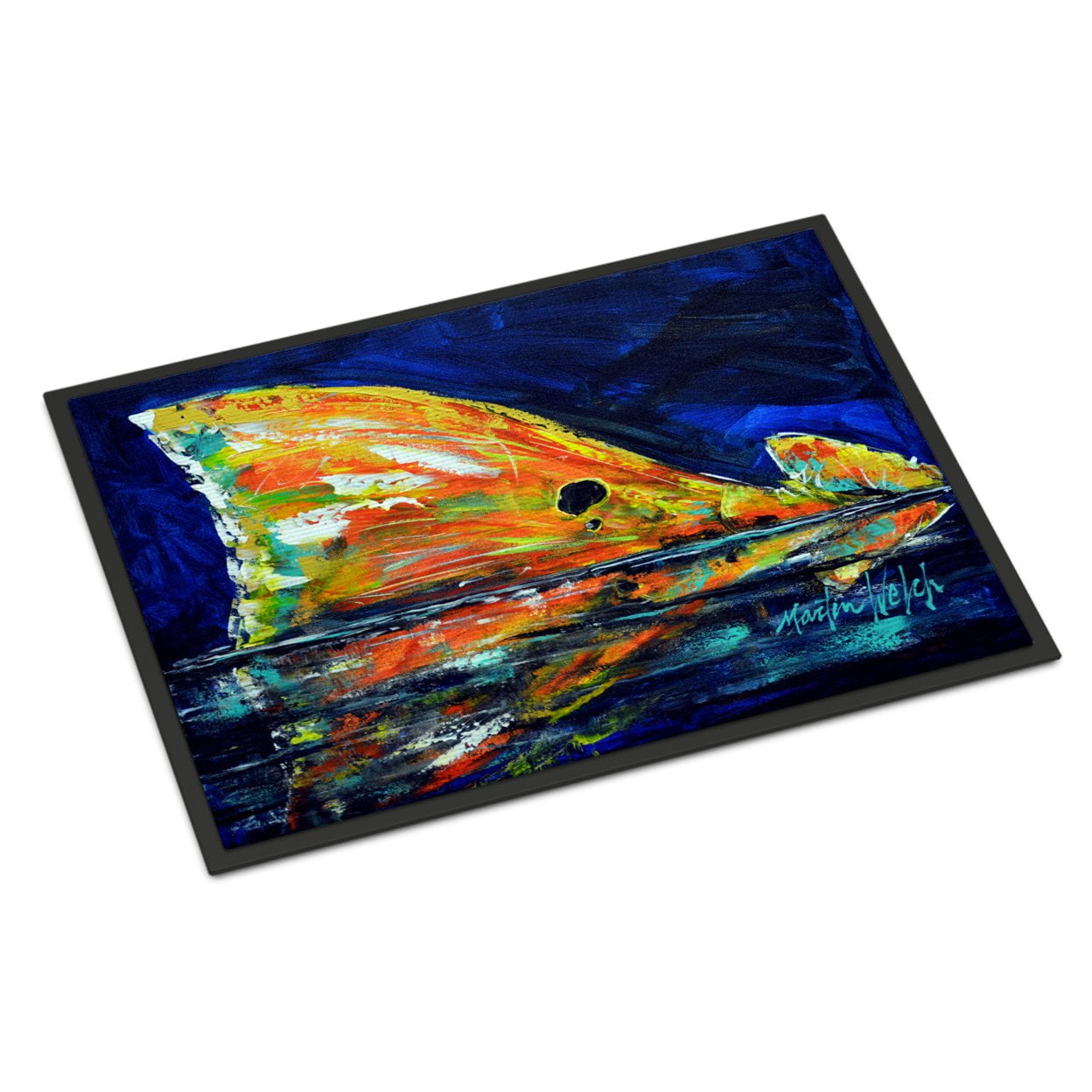 18 x 27 in. Flipper Red Fish Indoor or Outdoor Mat