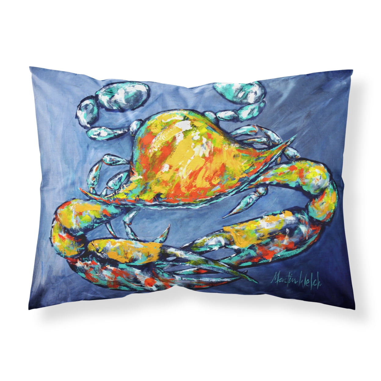 Blue Gray Kinda Day Crab Fabric Standard Pillowcase