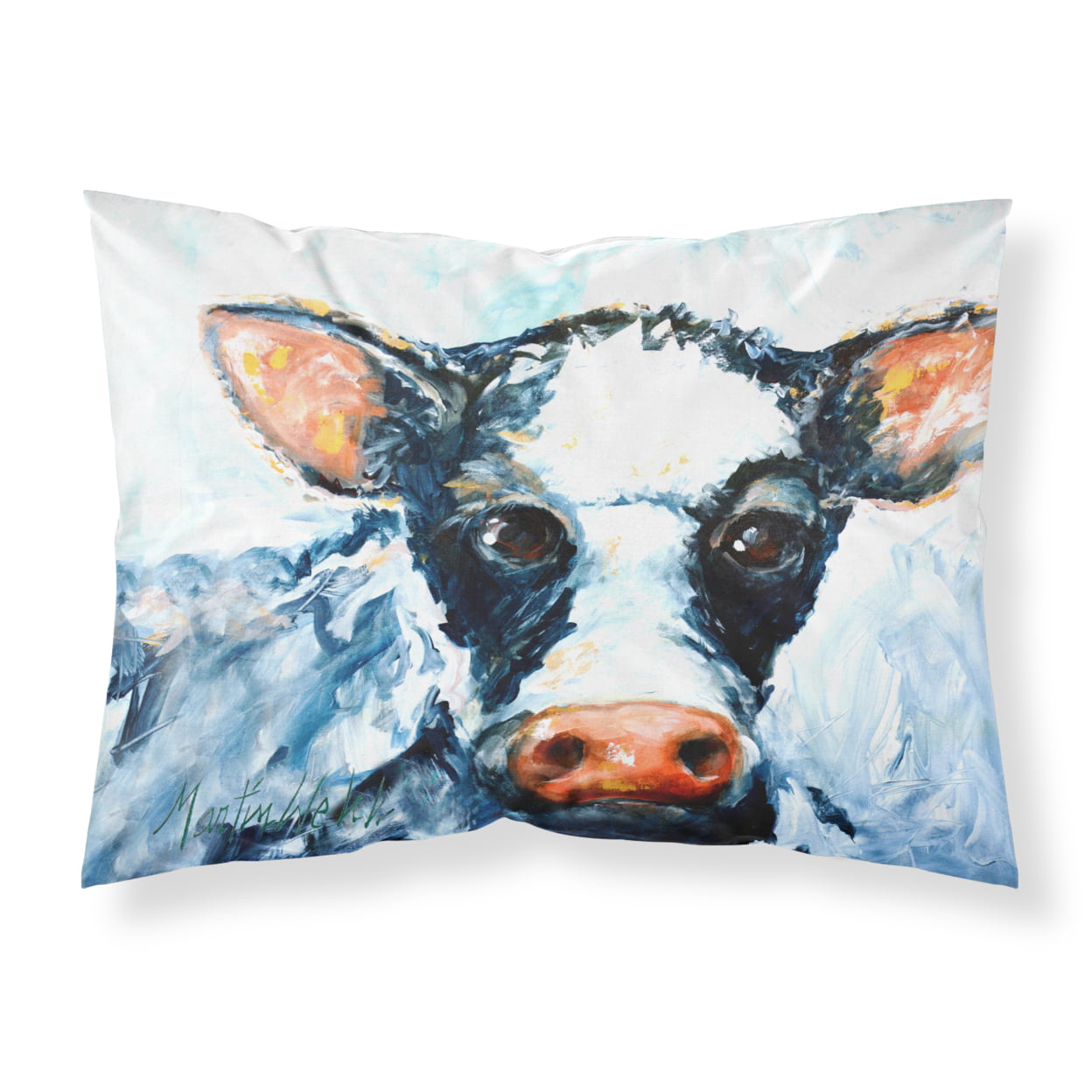 Cow Lick Black & White Cow Fabric Standard Pillowcase
