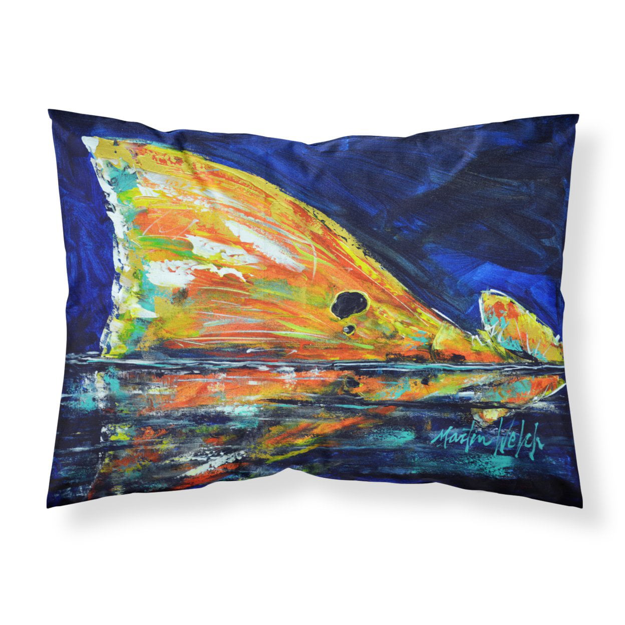 MW1276PILLOWCASE Flipper Red Fish Fabric Standard Pillowcase