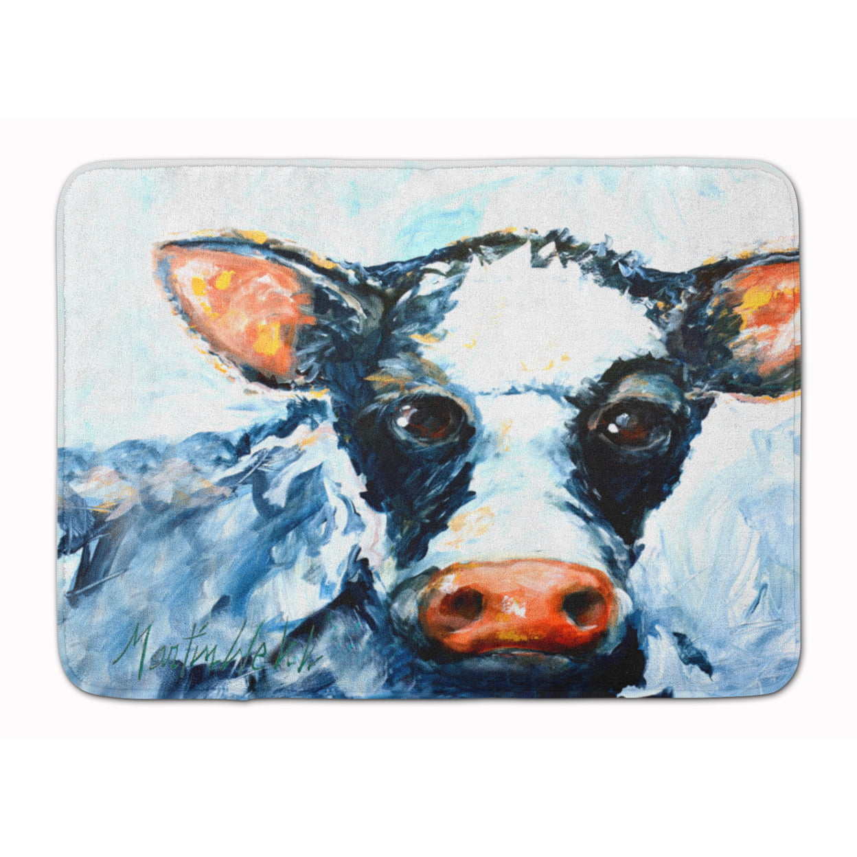 Cow Lick Black & White Cow Machine Washable Memory Foam Mat