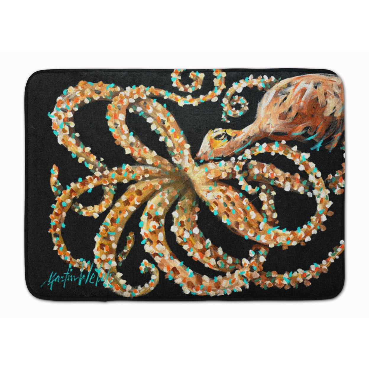 MW1275RUG Eye On You Octopus Machine Washable Memory Foam Mat