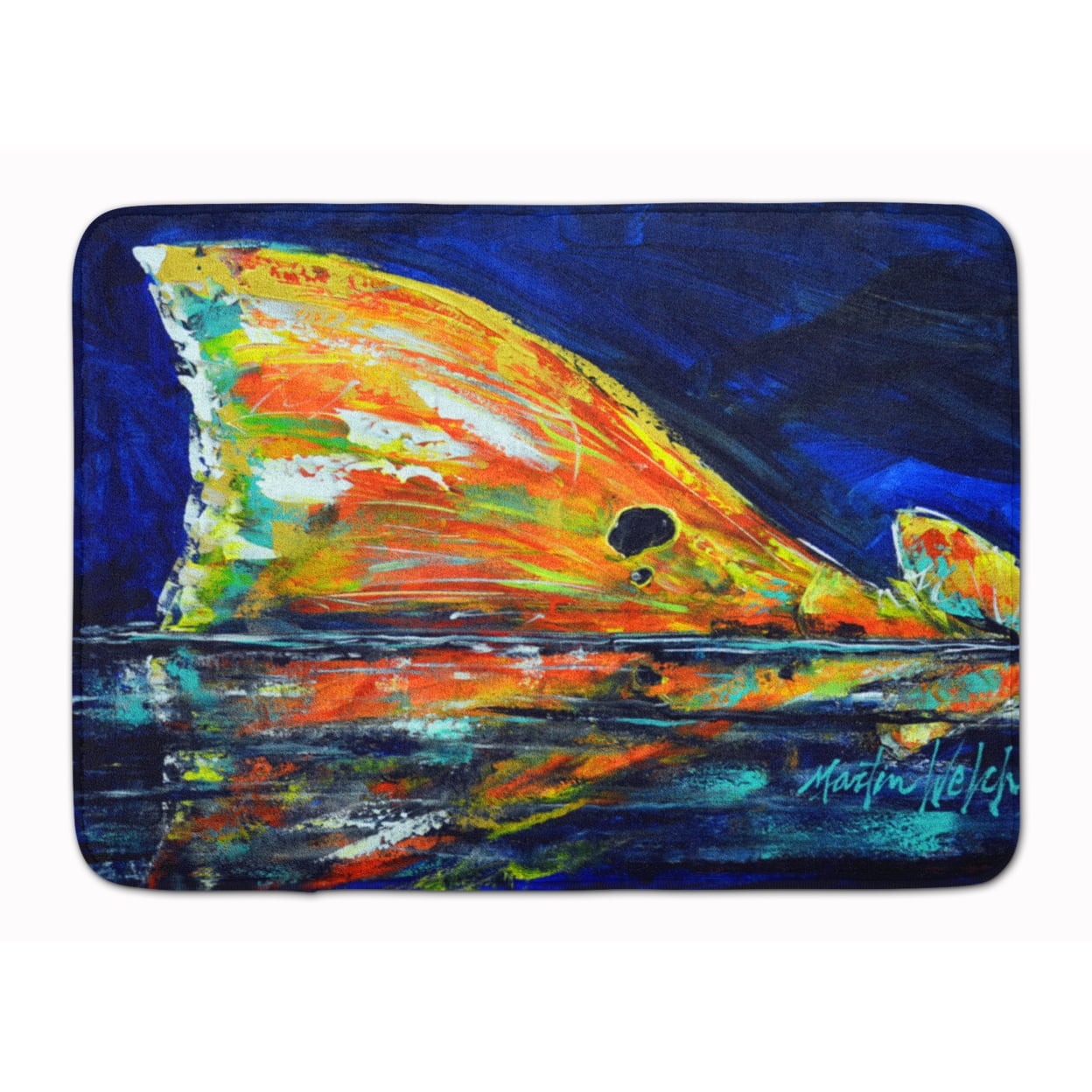 MW1276RUG Flipper Red Fish Machine Washable Memory Foam Mat