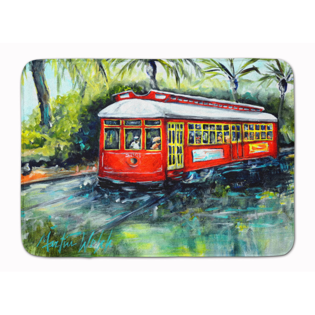 Little Red Street Car Machine Washable Memory Foam Mat