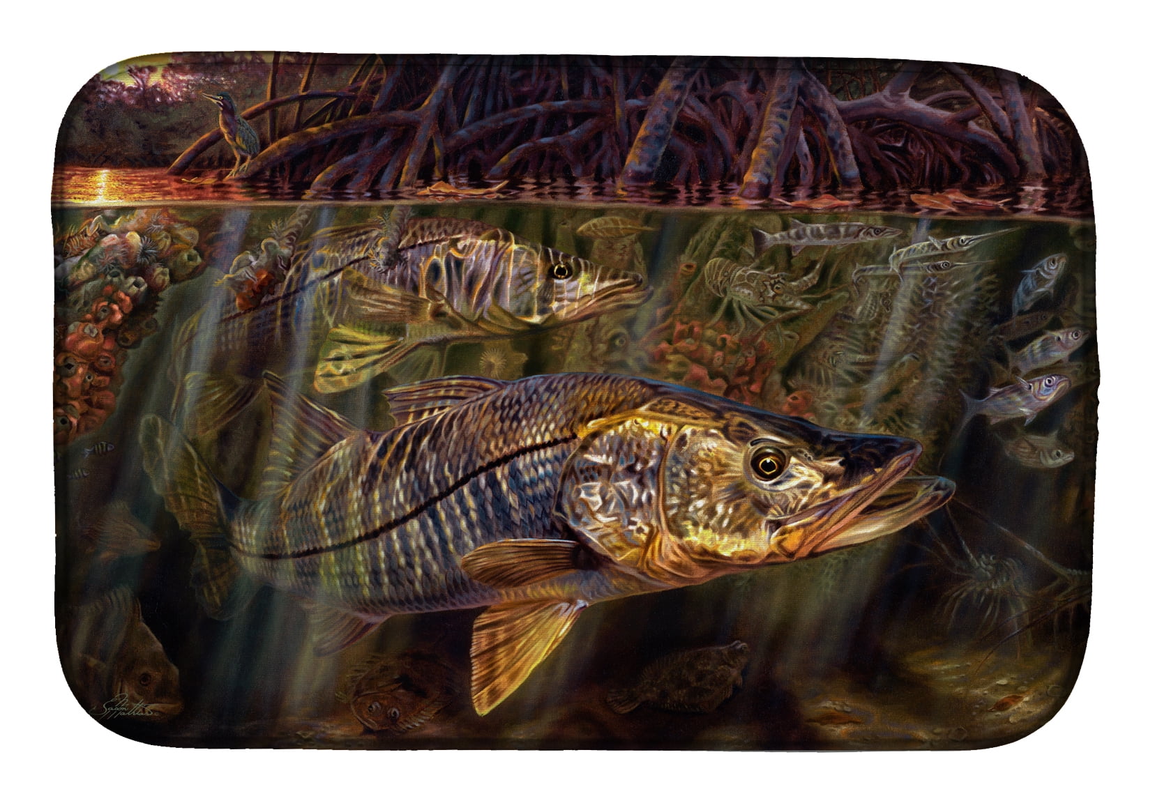 Picture of Carolines Treasures JMA2004DDM Grove Garden Snook Dish Drying Mat