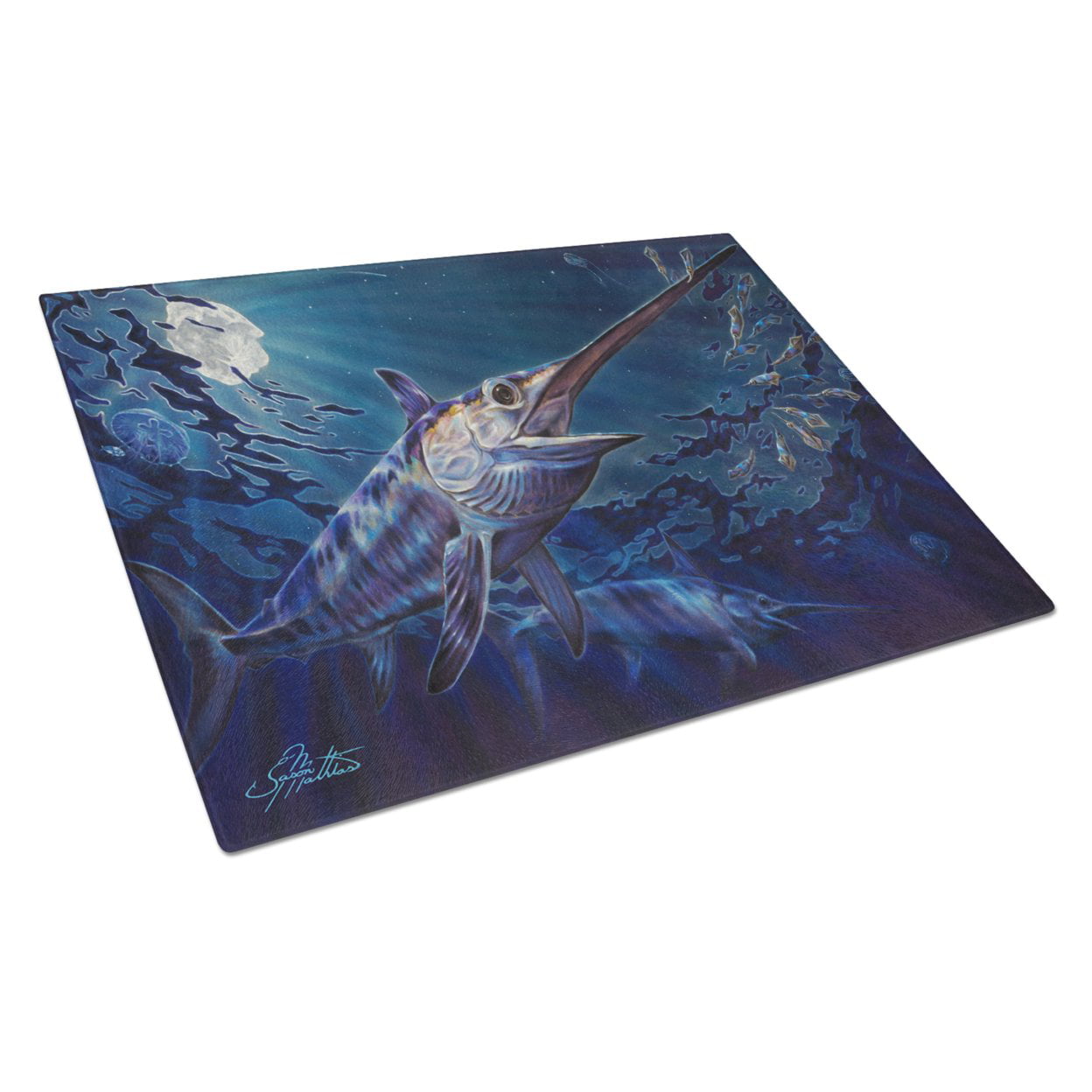 Prince of Darkness Swordfish Glass Cutting Board - Large