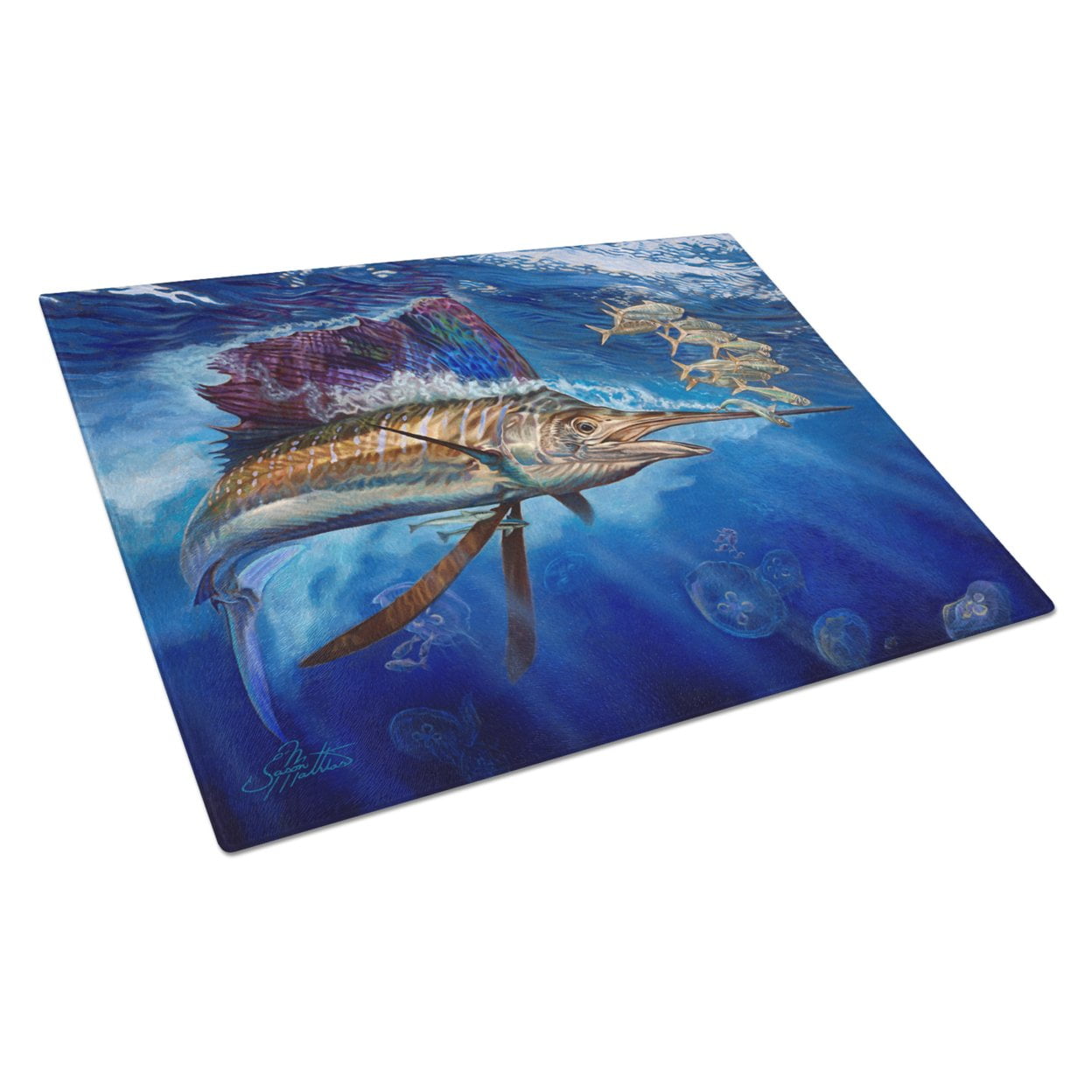Majesty Sailfish Glass Cutting Board - Large