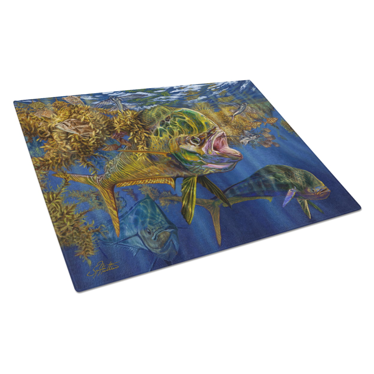 Seaweed Salad Mahi Glass Cutting Board - Large
