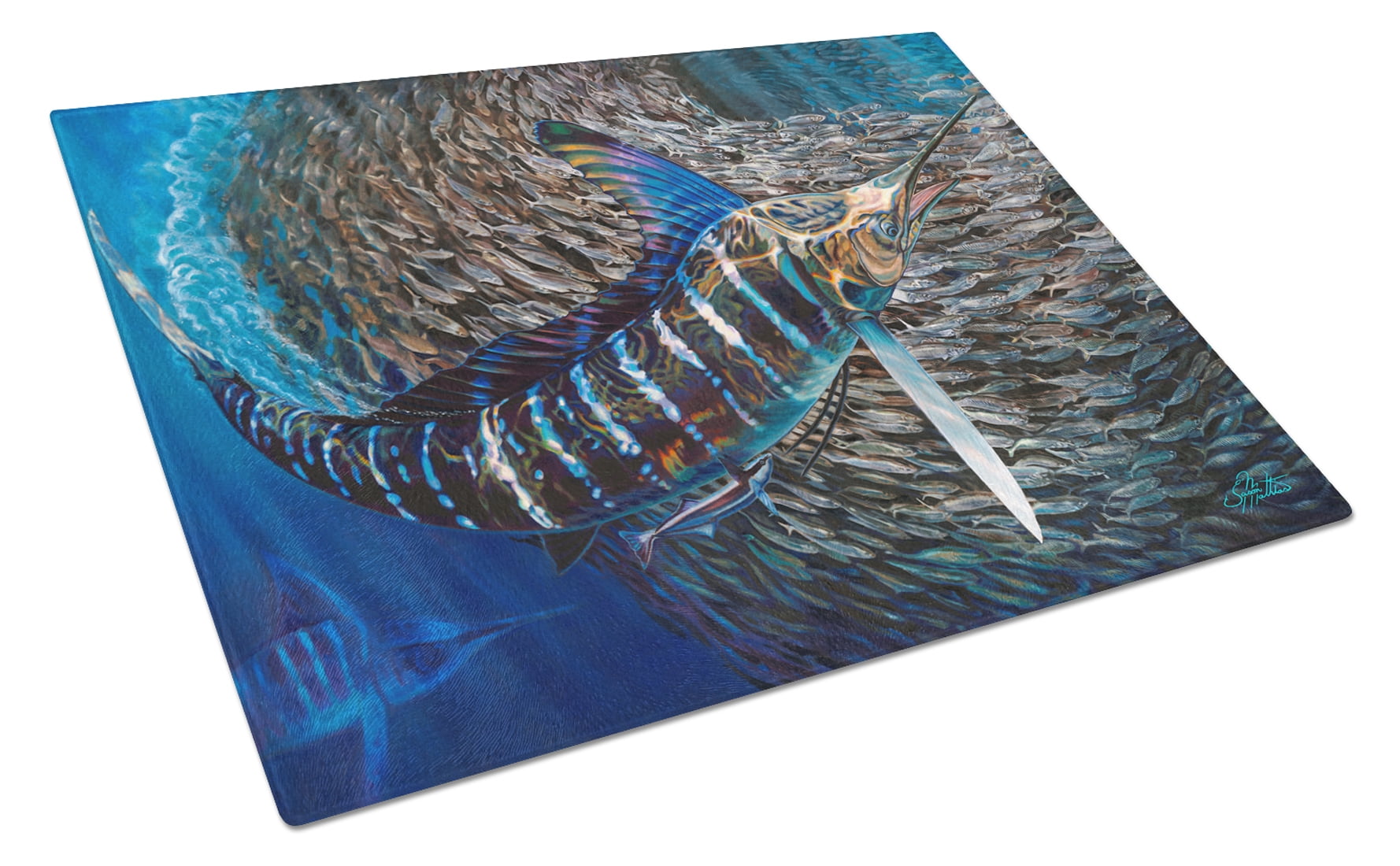 Striped Gem Striped Marlin Glass Cutting Board - Large