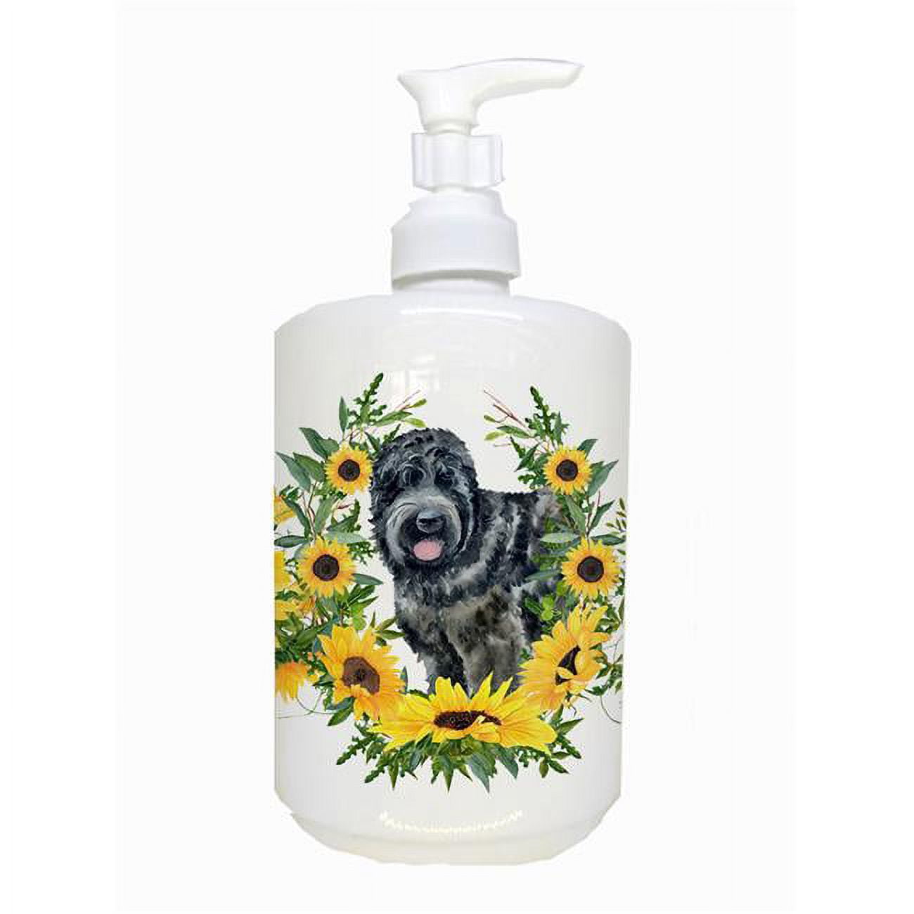 Black Russian Terrier Ceramic Soap Dispenser