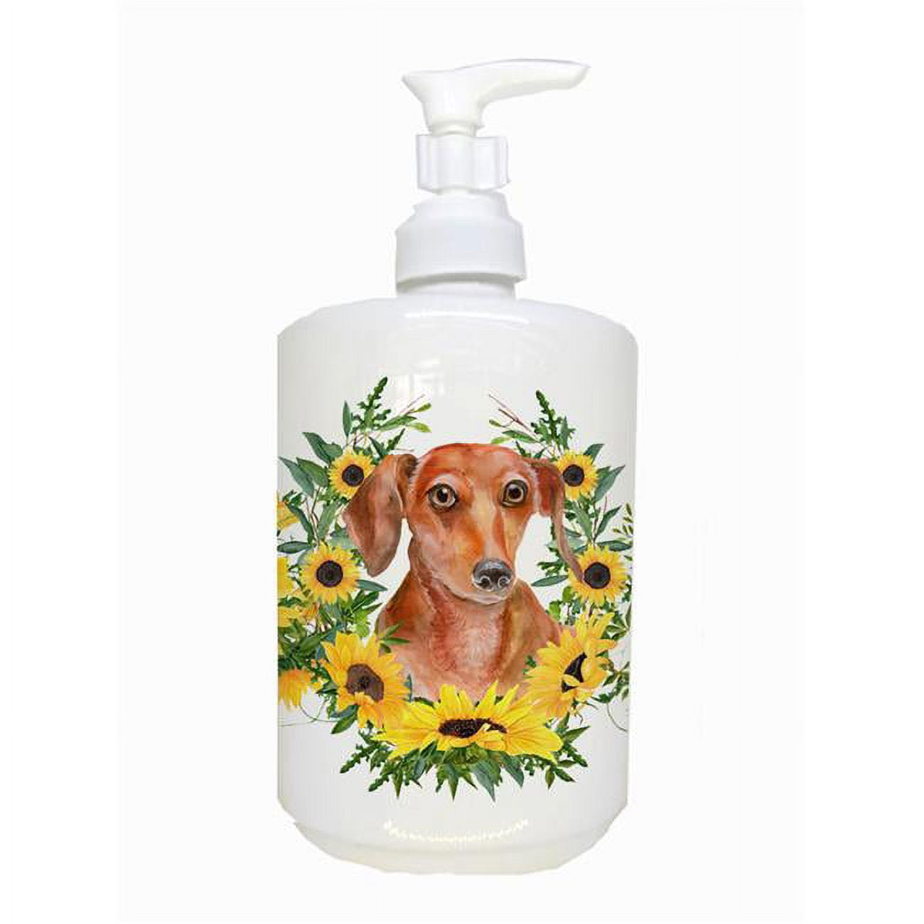 CK2899SOAP Red Dachshund Ceramic Soap Dispenser