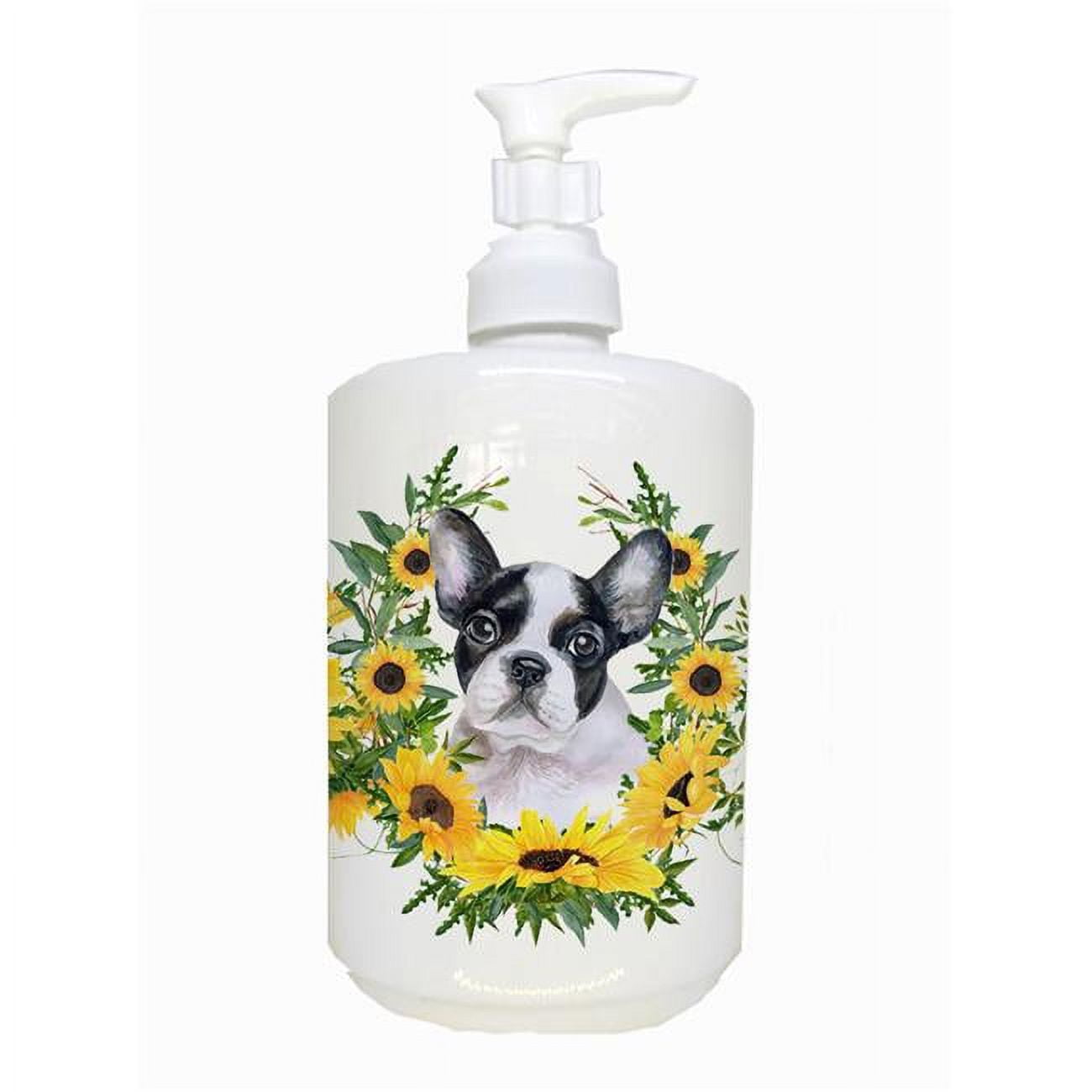French Bulldog Black & White Ceramic Soap Dispenser