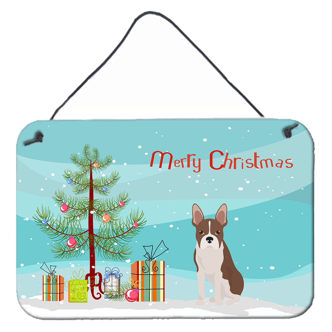 Boston Terrier Christmas Tree Wall or Door Hanging Prints