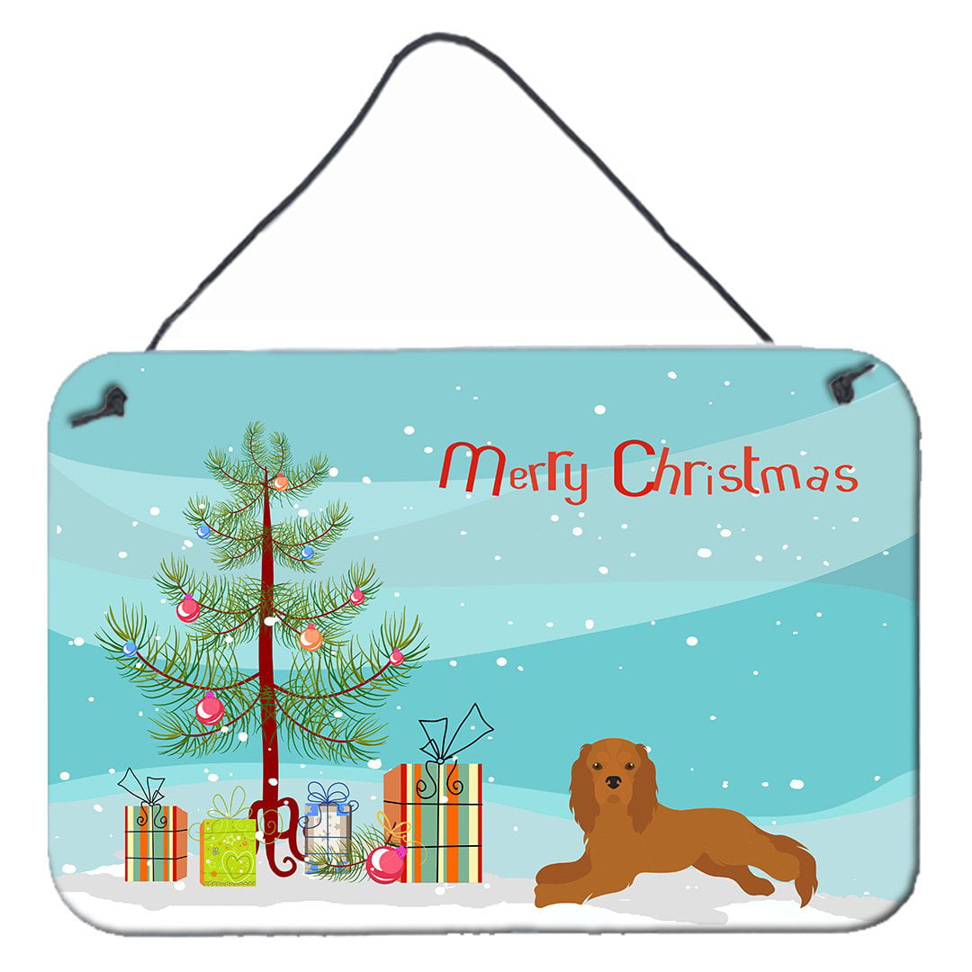 Ruby Cavalier King Charles Spaniel Christmas Tree Wall or Door Hanging Prints