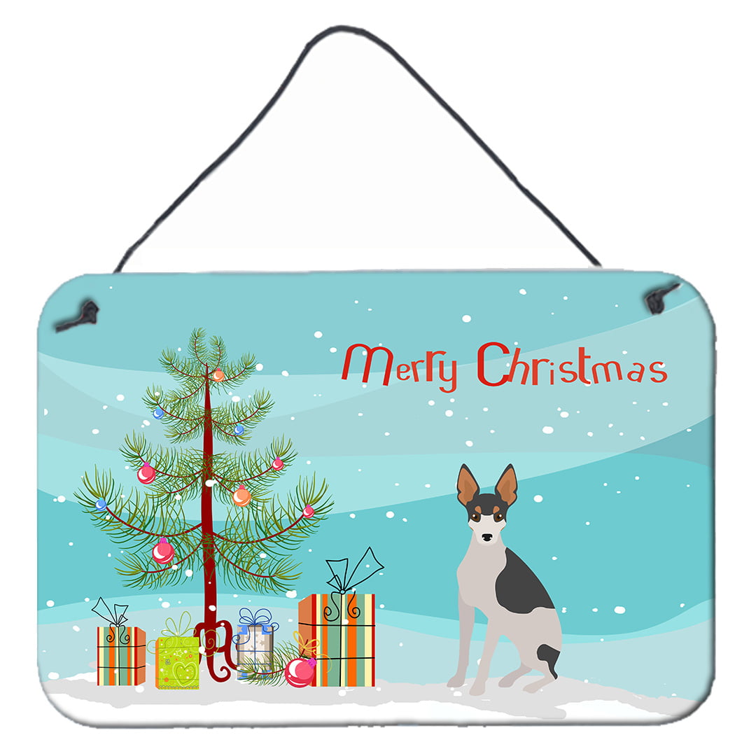 Miniature Fox Terrier No.2 Christmas Tree Wall or Door Hanging Prints