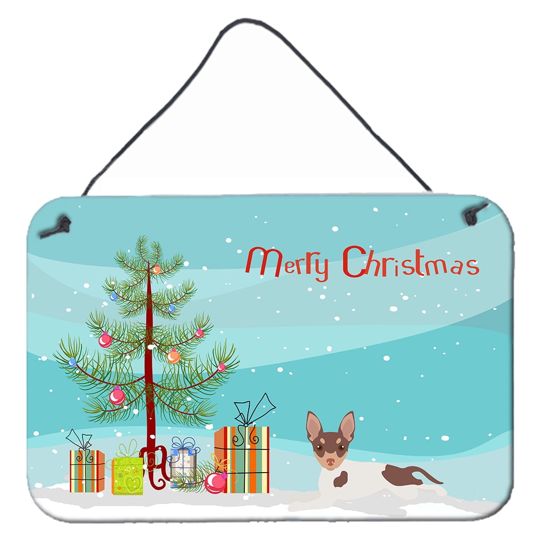 Toy Fox Terrier Christmas Tree Wall or Door Hanging Prints