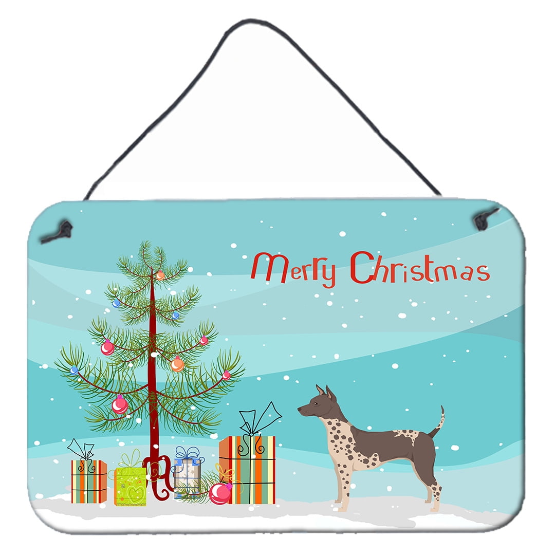 American Hairless Terrier Christmas Tree Wall or Door Hanging Prints