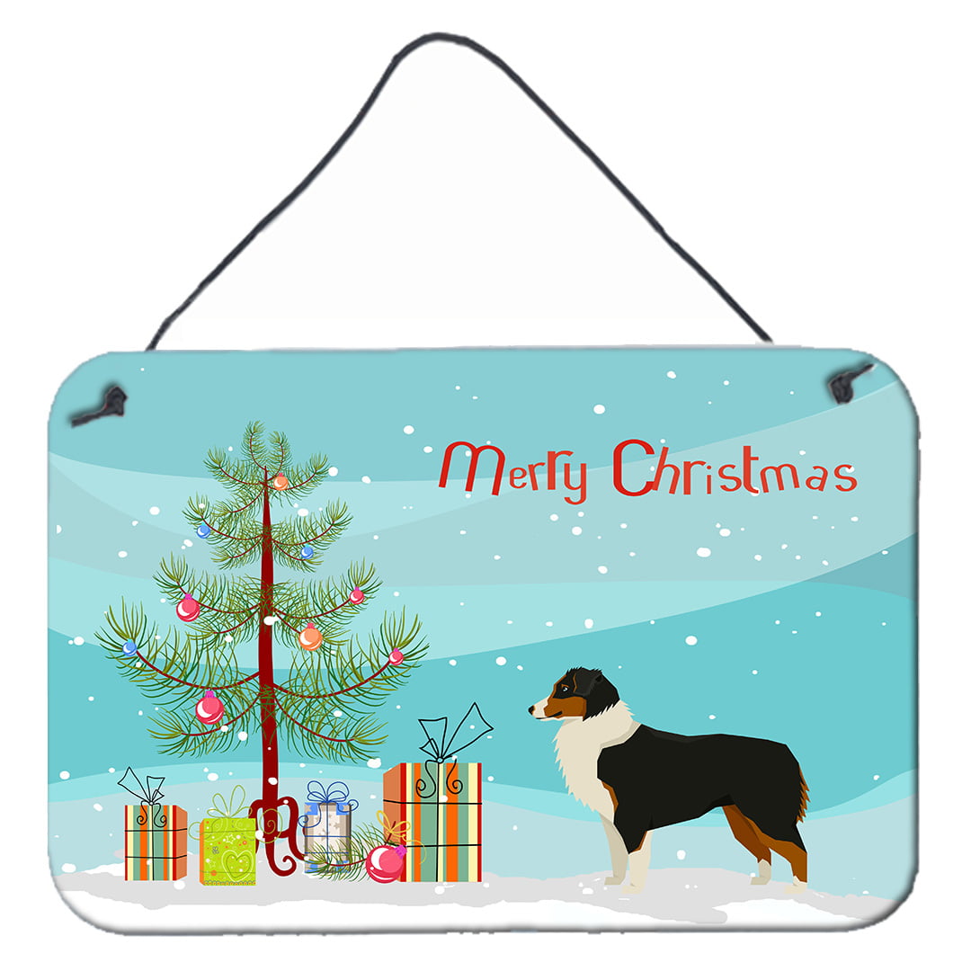 Australian Shepherd Christmas Tree Wall or Door Hanging Prints