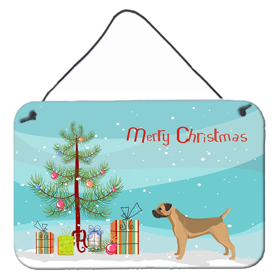 Border Terrier Christmas Tree Wall or Door Hanging Prints