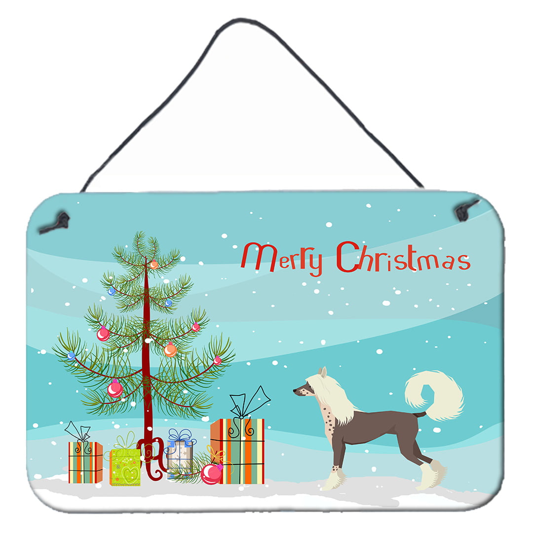 Chinese Crested Christmas Tree Wall or Door Hanging Prints