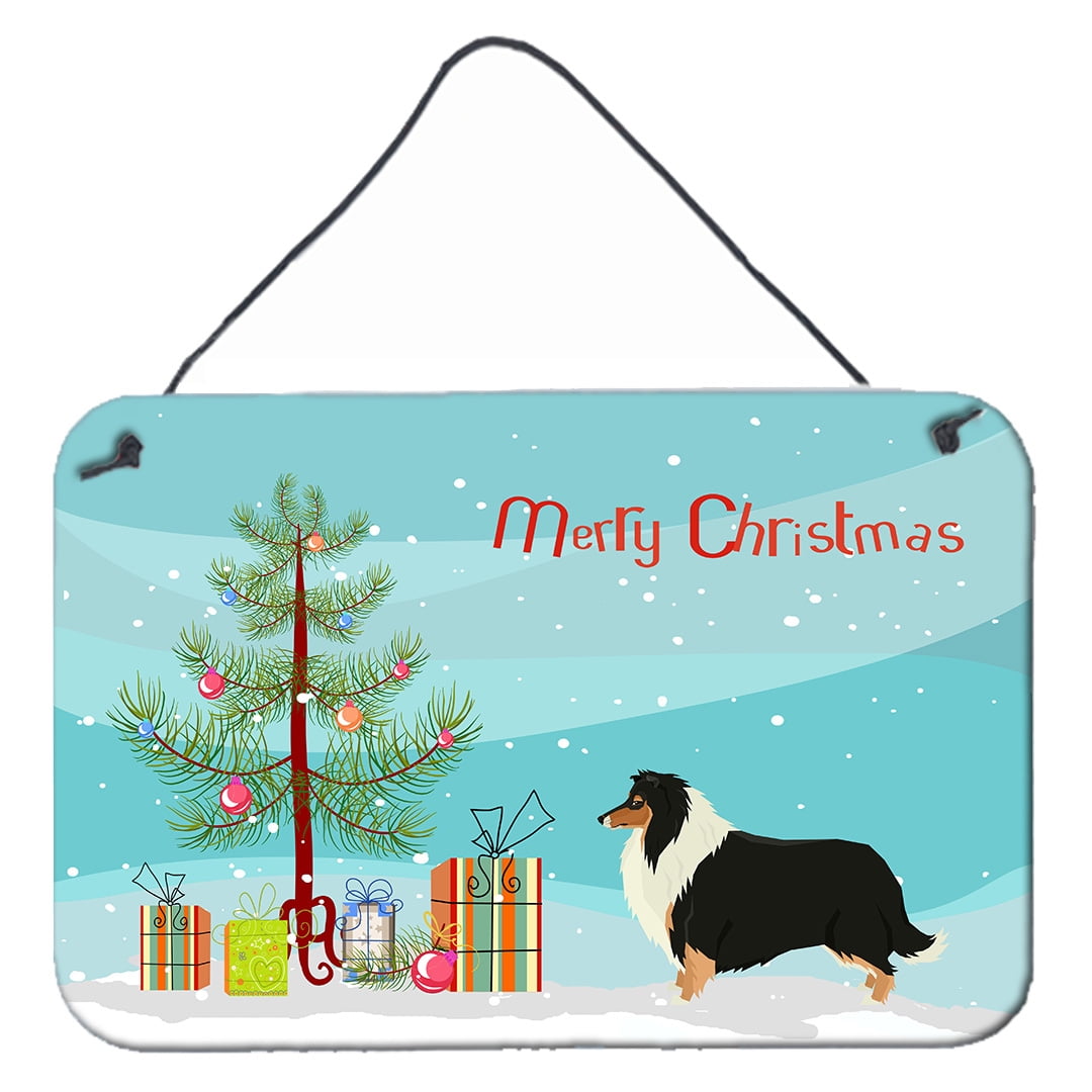 Collie Christmas Tree Wall or Door Hanging Prints