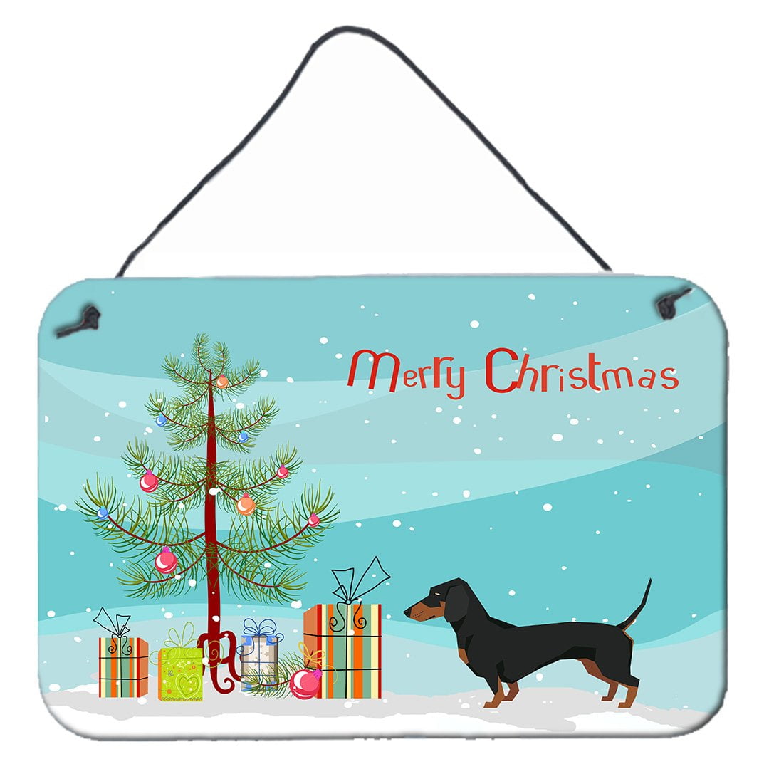 Dachshund Christmas Tree Wall or Door Hanging Prints