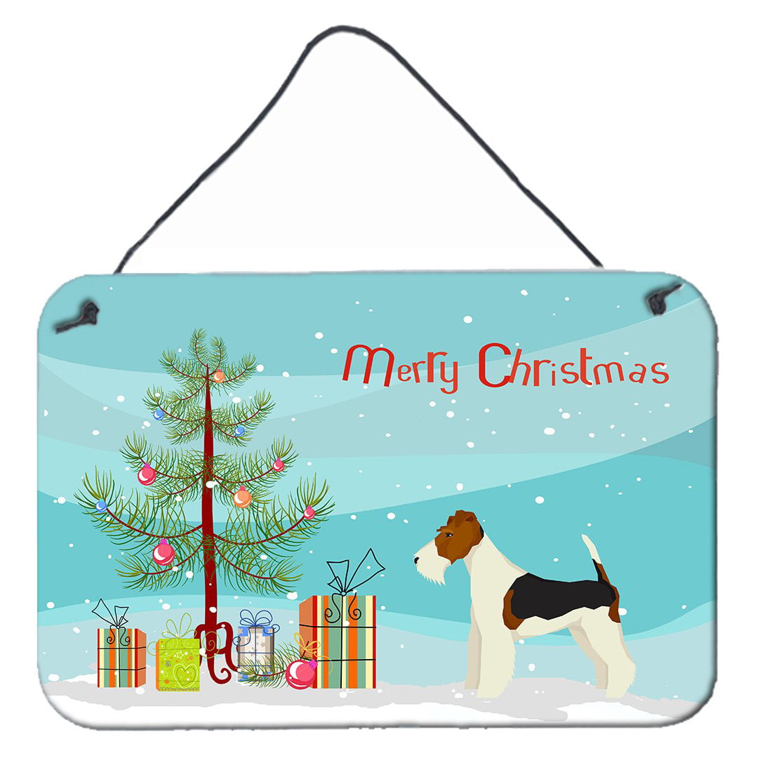 Fox Terrier Christmas Tree Wall or Door Hanging Prints