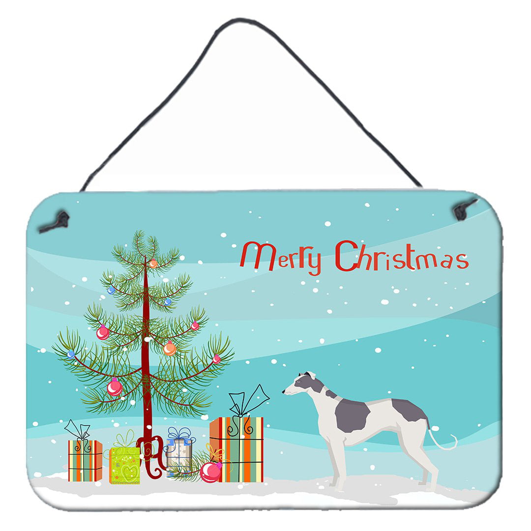 Greyhound Christmas Tree Wall or Door Hanging Prints