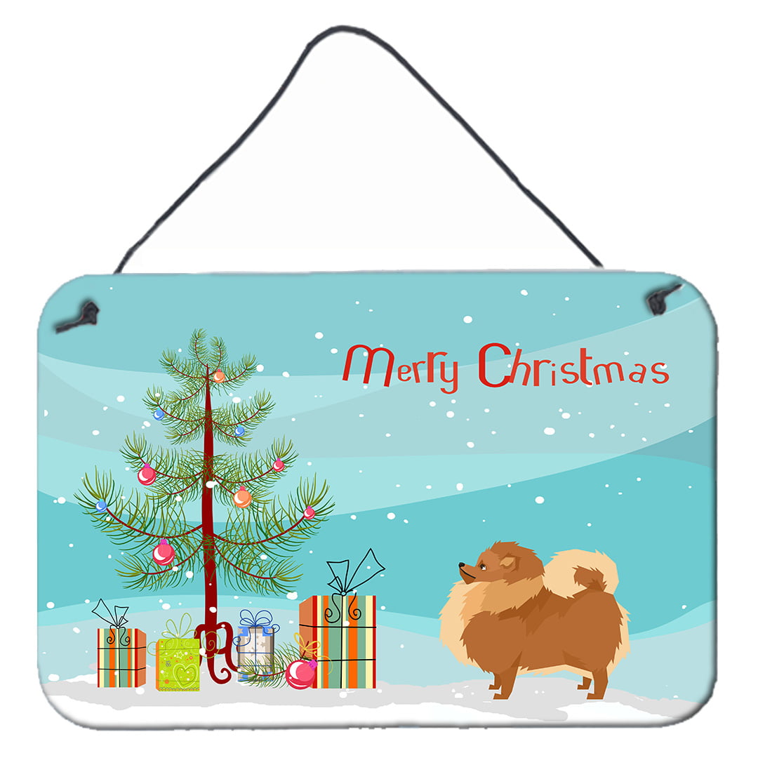 Pomeranian Christmas Tree Wall or Door Hanging Prints