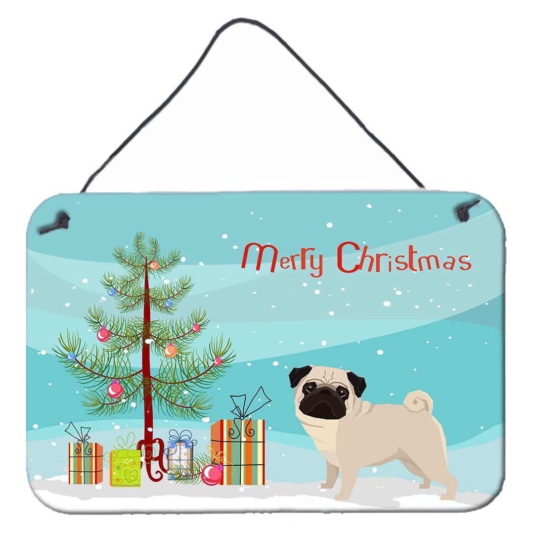 Pug Christmas Tree Wall or Door Hanging Prints