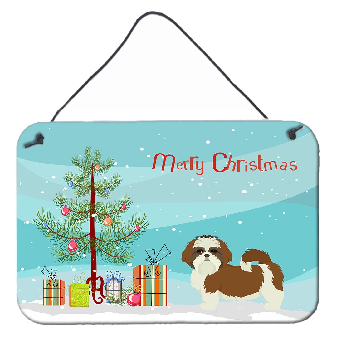 Shih Tzu Christmas Tree Wall or Door Hanging Prints