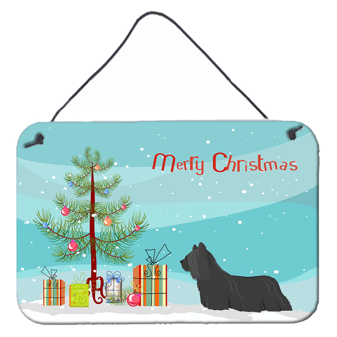 Skye Terrier Christmas Tree Wall or Door Hanging Prints